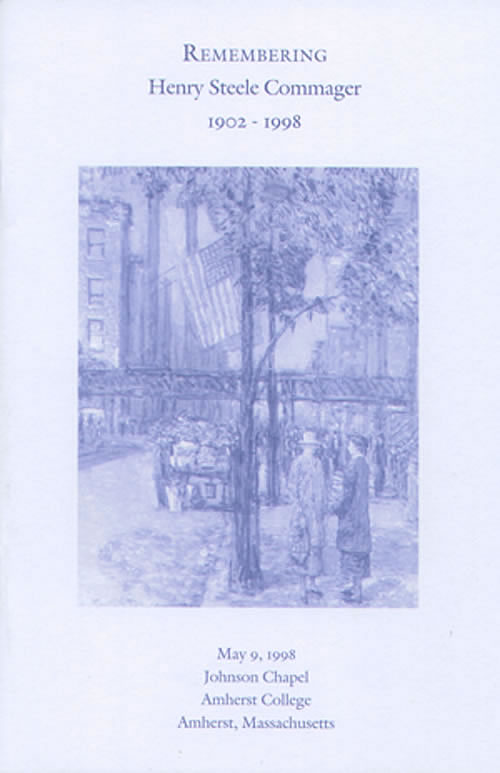 Henry Steele Commager Memorial Service - Booklet Cover: Flags on the Friar's Club by Childe Hassam